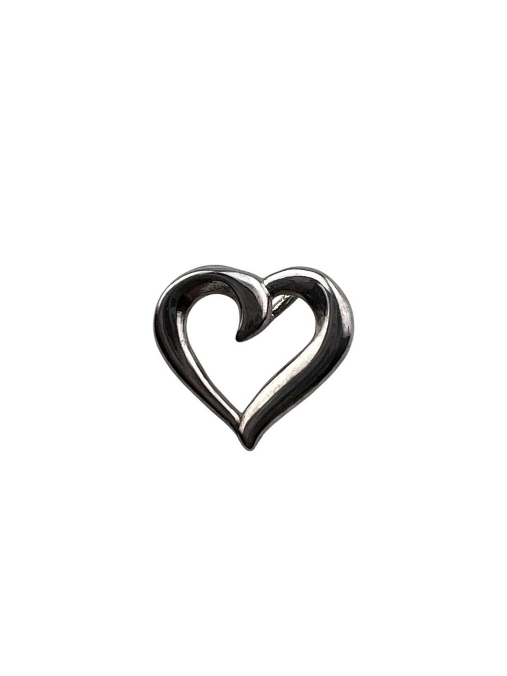 Michael Anthony MA 10K White Gold Miniature Heart Pendant 3/8" 0.3g